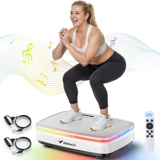 Vibration Plate Exercise Machine, 330Lb Capacity, Bluetooth, Whole Body Workout Fitness Platform, Gift