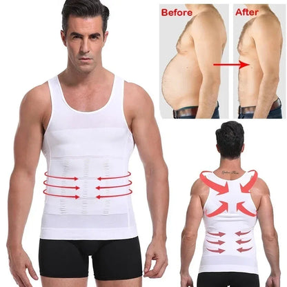 GainsLabShop – Men's Compression Shirt: Body Shaping Vest for Gym & Fitness
