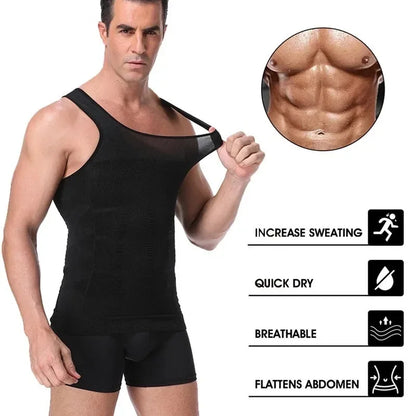GainsLabShop – Men's Compression Shirt: Body Shaping Vest for Gym & Fitness