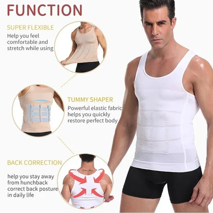 GainsLabShop – Men's Compression Shirt: Body Shaping Vest for Gym & Fitness