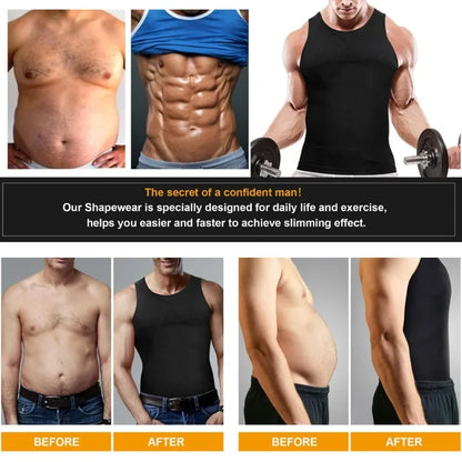 GainsLabShop – Men's Compression Shirt: Body Shaping Vest for Gym & Fitness