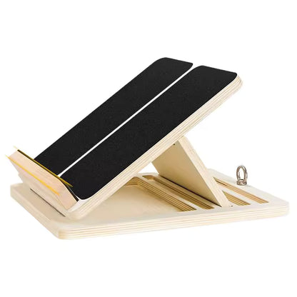 GainsLabShop – Upgrade Slant Board: 6-Angle Adjustable Wooden Ramp (450 Lbs Capacity)