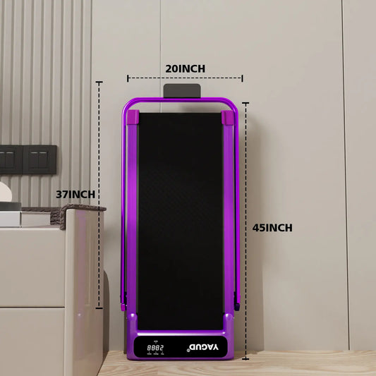 【Adjustable Incline】 YAGUD Foldable Treadmill, Low-Noise Motor Walking Pad, 265Lbs Weight Capacity, Remote Control & Wheels for Easy Mobility, Comes with Free Resistance Bands, Dual Shock-Absorption System Springstatements